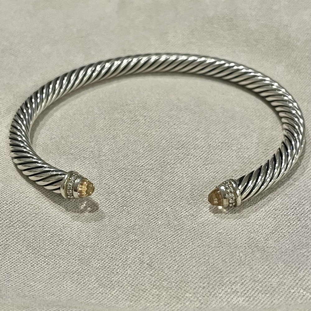 David Yurman Sterling Silver 5mm Morganite/Damond